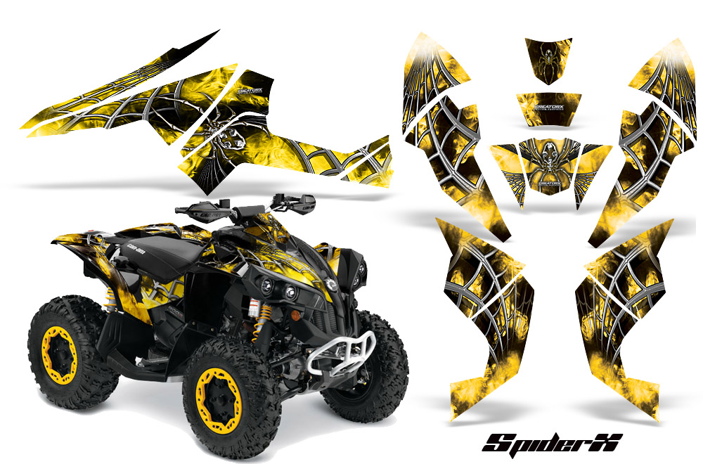 Can-Am Renegade 800 Graphics Kit SpiderX Yellow Black